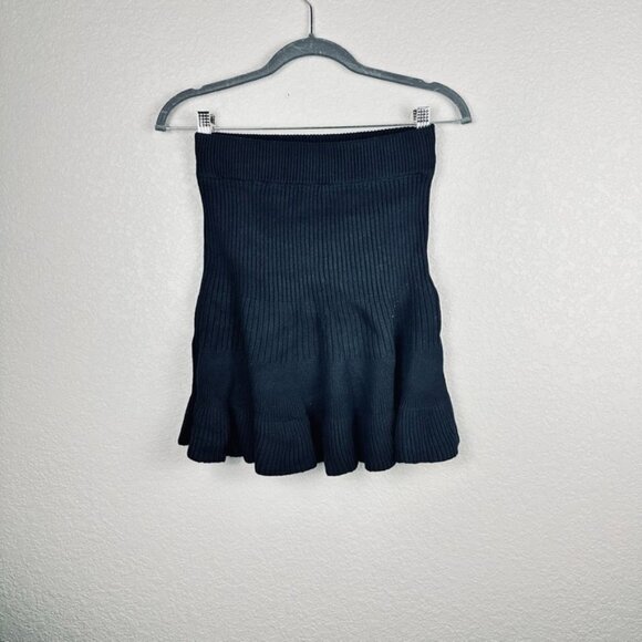 Free People Solid Gold Ruffle Mini Skirt Black NWT - Picture 6 of 10